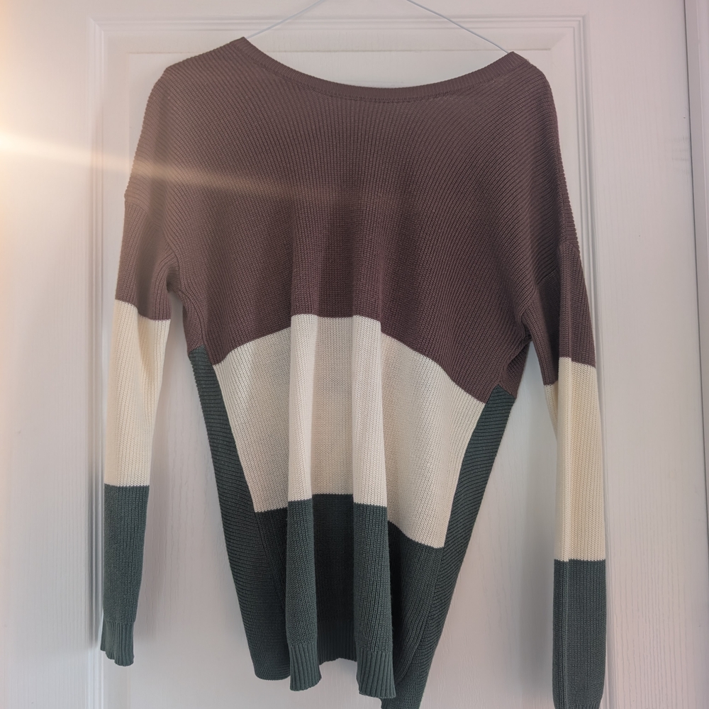 Kismet Women's Colorblock Sweater - Brown, Cream, Green